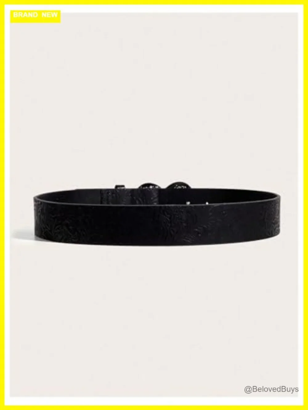 Faux Leather Western Belt with Metal Buckle - Retro Cowgirl Waist Belt for Women